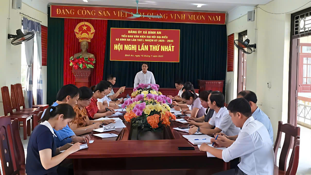 Họp Tiểu ban Văn kiện Đại hội Đại biểu Đảng bộ xã Bình An Lần thứ I, nhiệm kỳ 2025 – 2030